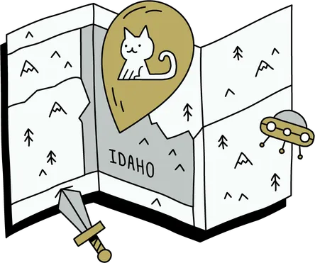 cartoon map of Idaho